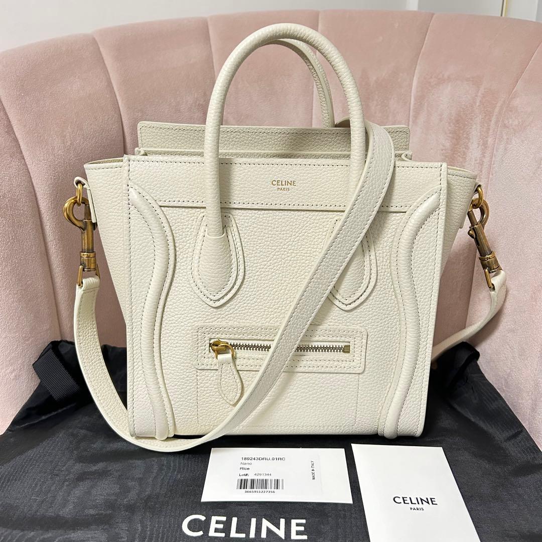 極美品☆セリーヌ ラゲージ ナノ オフホワイト - メルカリ