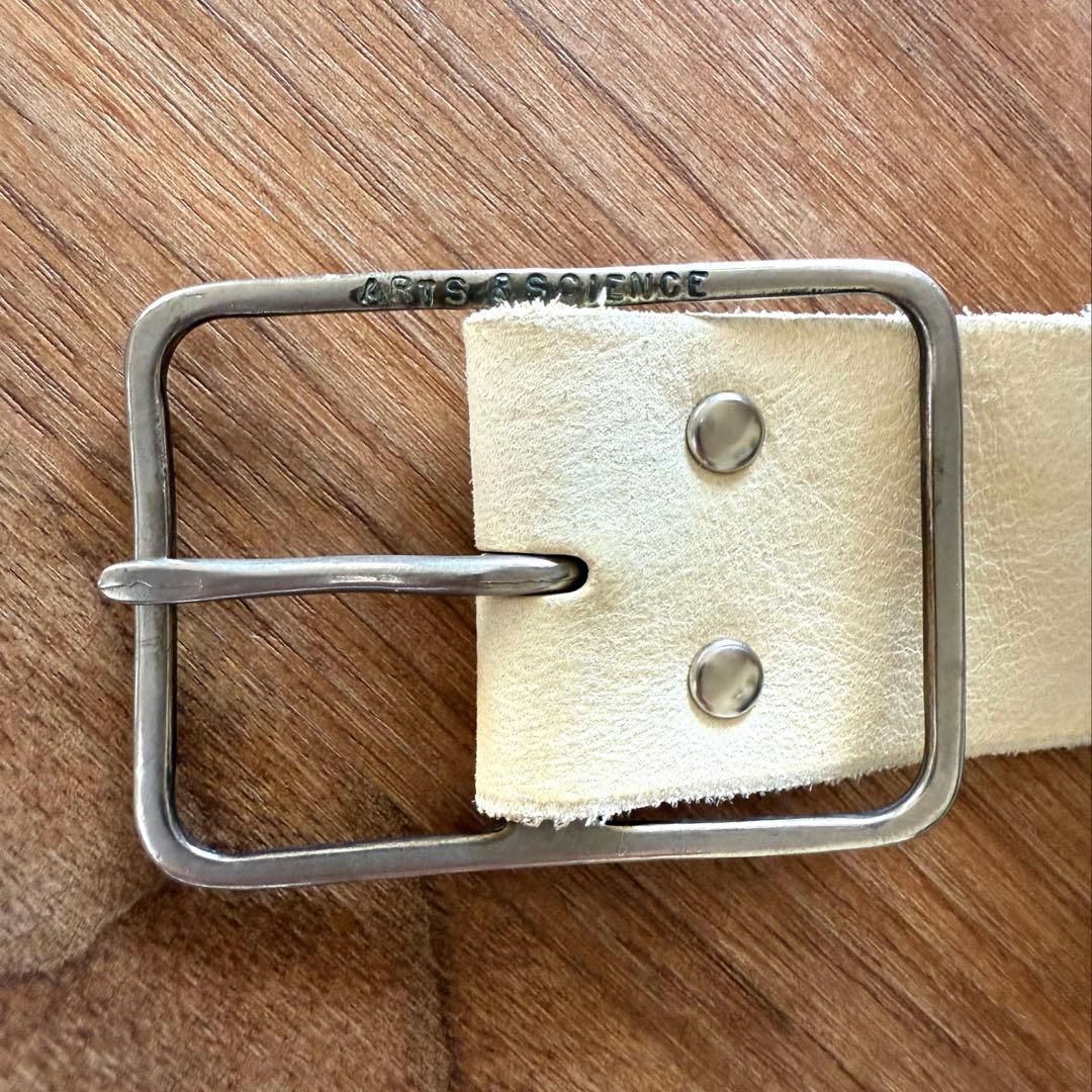 A&S アイボリー Thin buckle belt M