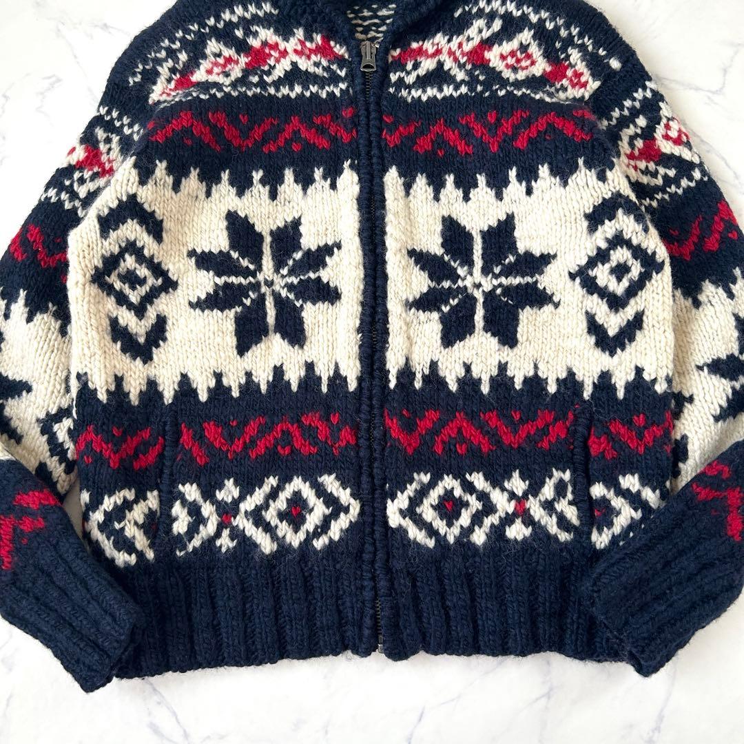 希少デザイン ラルフローレン カウチンニット 星条旗 カーディガン