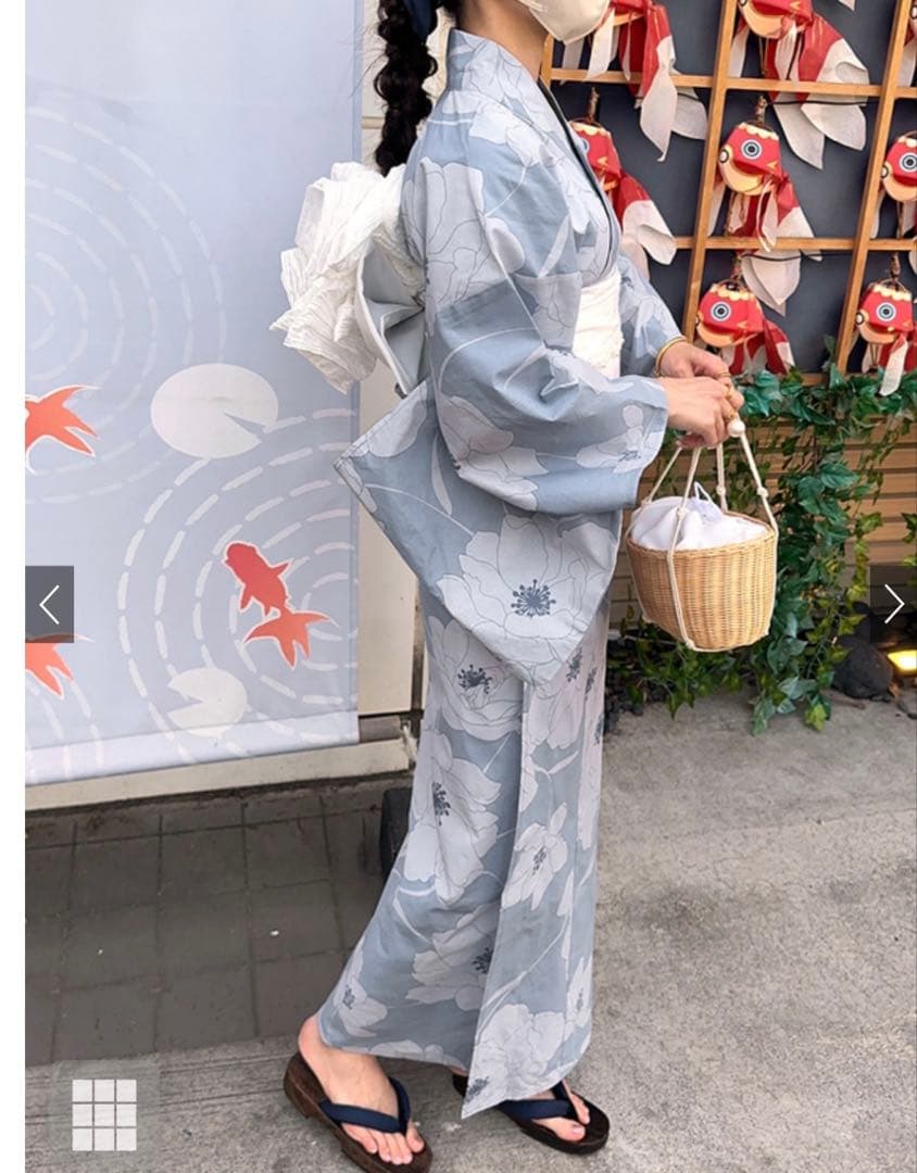 GRL 花柄浴衣セット　飾り紐　兵児帯