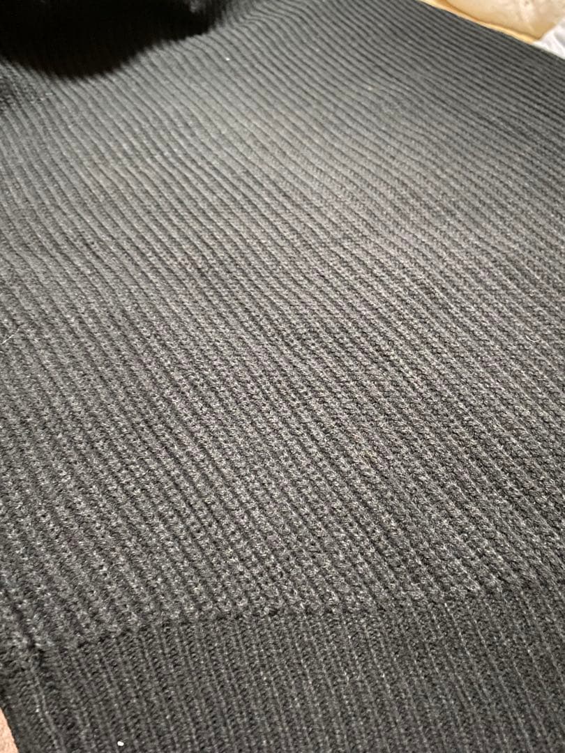 【GRANCY】 ジップデザイン アシンメトリー ニット ブラック S