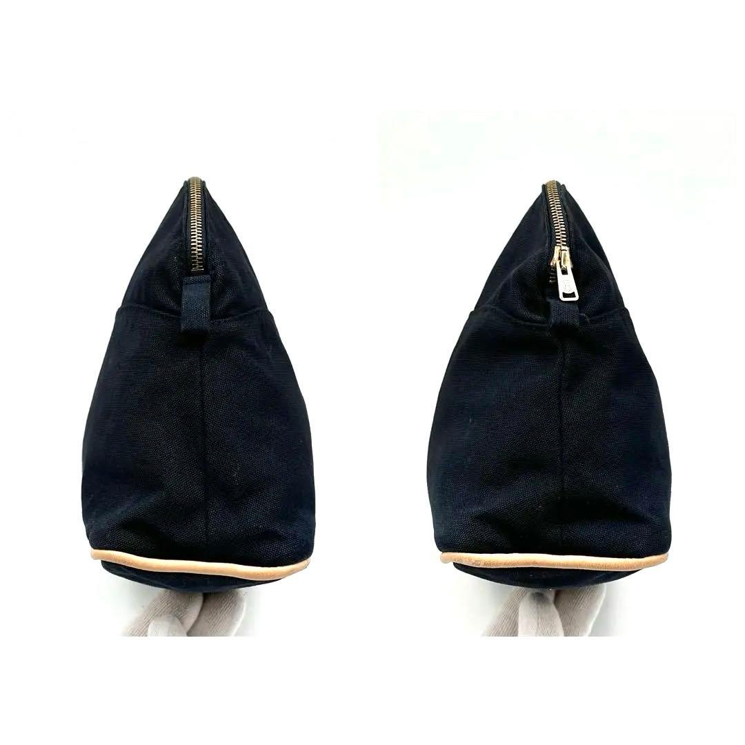 HERMES エルメス ボリード ポーチ GM ブラック キャンバス 黒