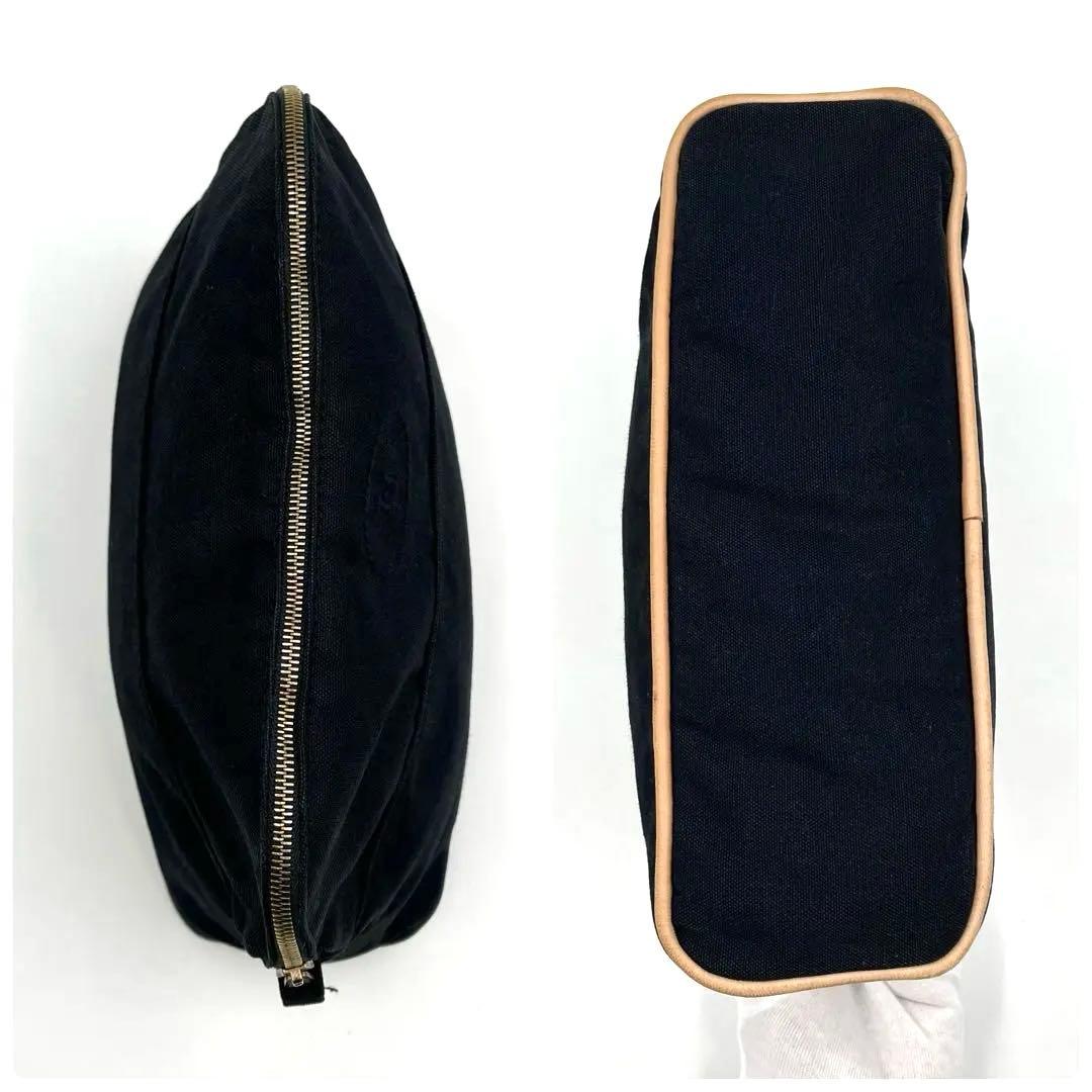 HERMES エルメス ボリード ポーチ GM ブラック キャンバス 黒