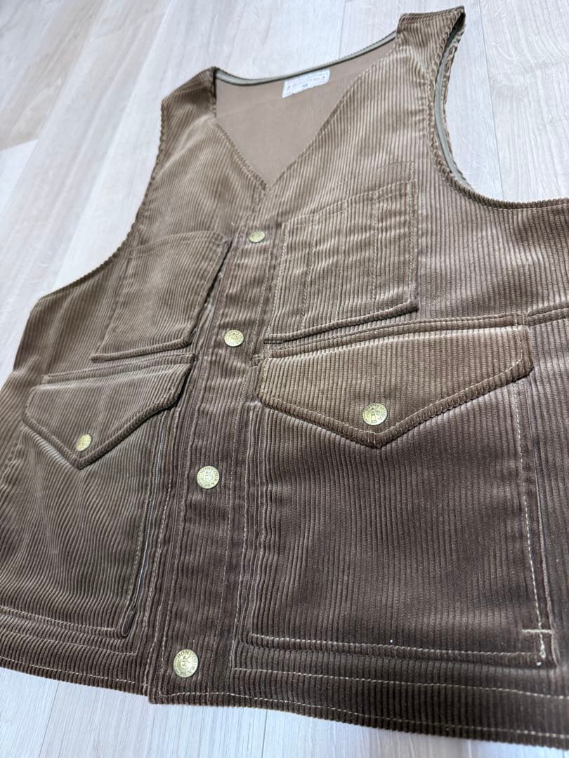 BONCOURA 太畝コーデュロイパックベスト ボンクラ 36 新品 ブラウン