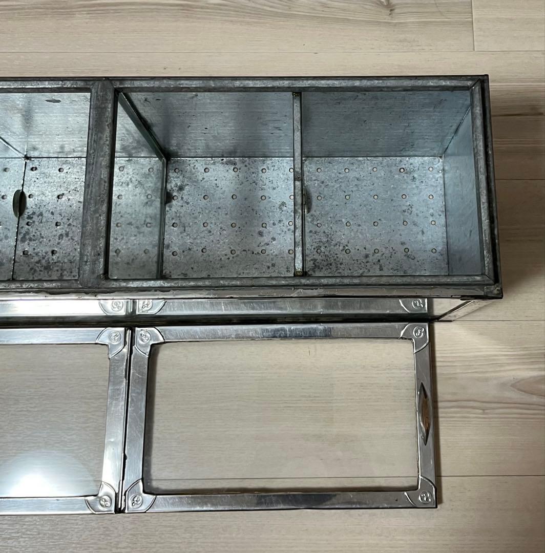 昭和レトロ　駄菓子ケース　ブリキ製ガラスケース　ディスプレイ