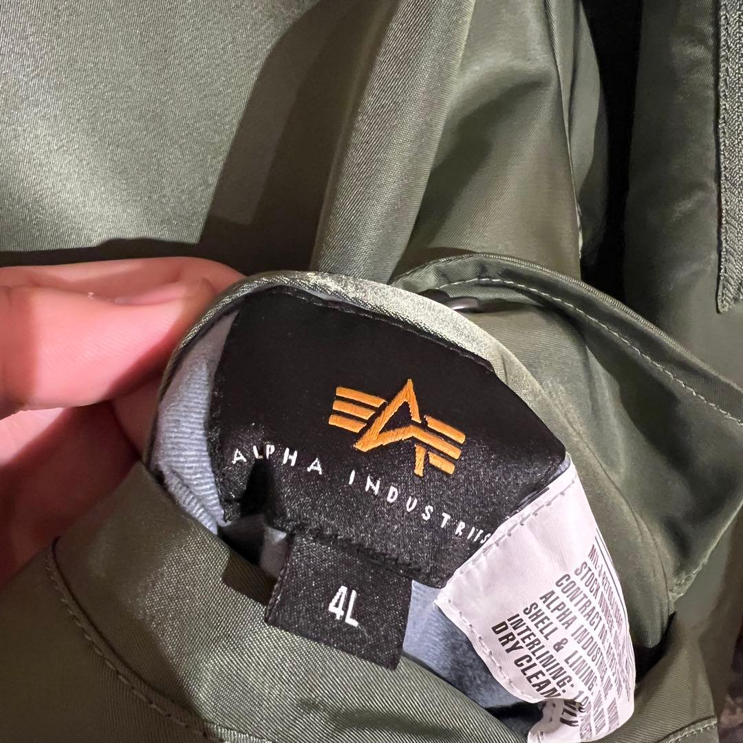 ALPHA MA-1 パッチ付き フライトジャケット 4L
