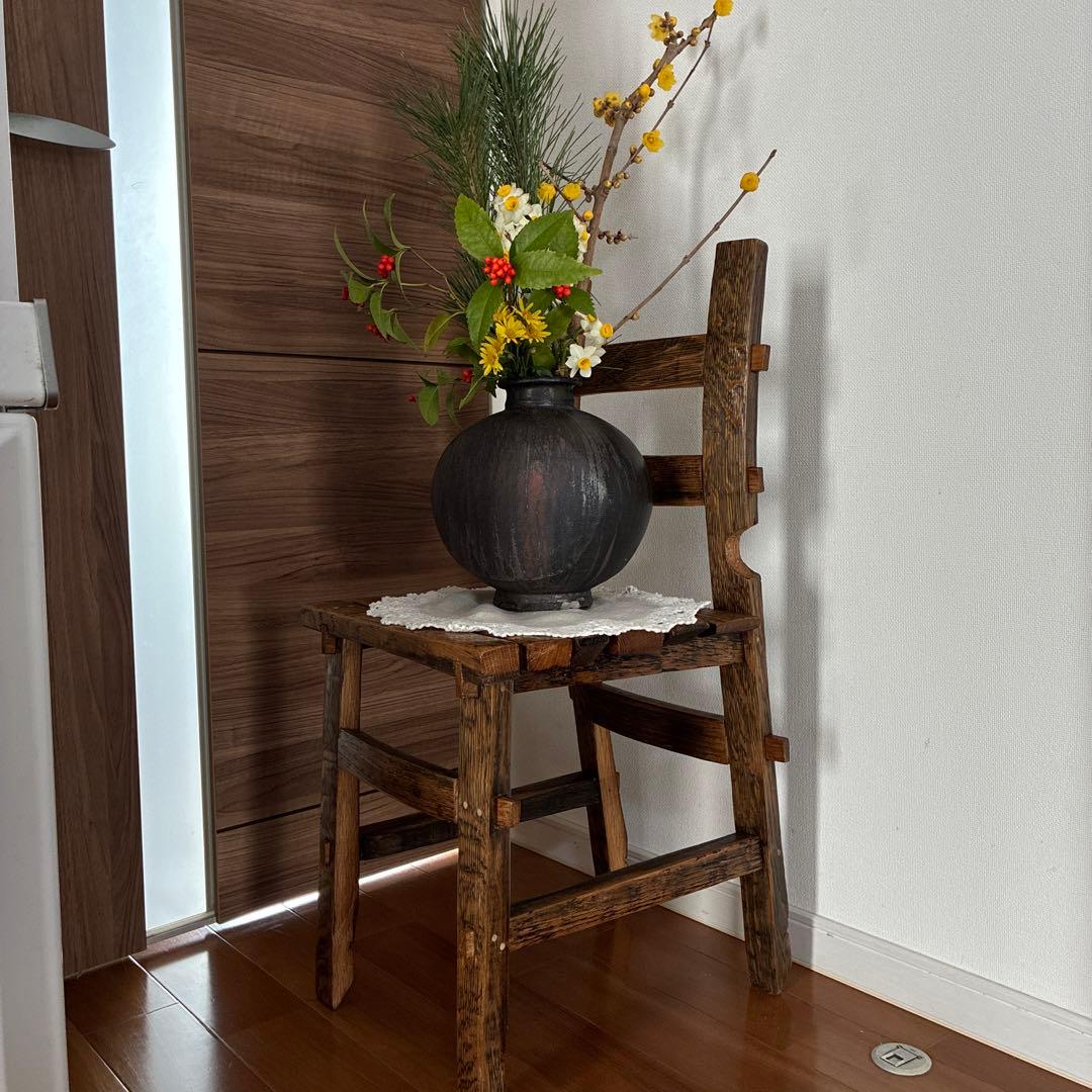 樽材椅子 ・座ってもインテリアでもOK ・樽材のカーブ ・鋸,ノミで作り組込む