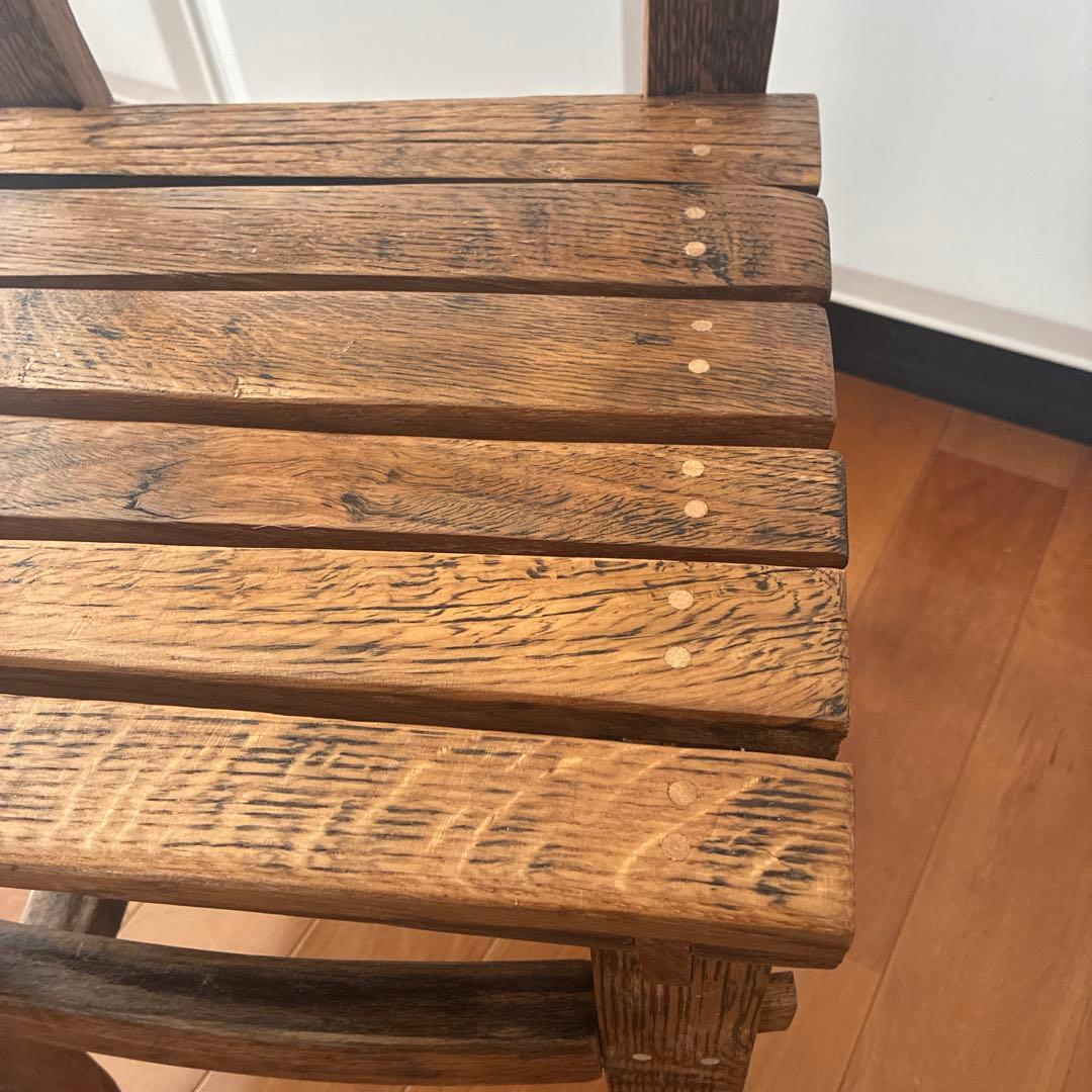 樽材椅子 ・座ってもインテリアでもOK ・樽材のカーブ ・鋸,ノミで作り組込む