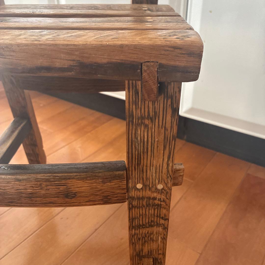 樽材椅子 ・座ってもインテリアでもOK ・樽材のカーブ ・鋸,ノミで作り組込む