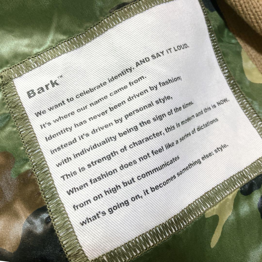 バーク イタリア製 ワッフル織 裏地カモフラ柄 チェスターコート キャメル