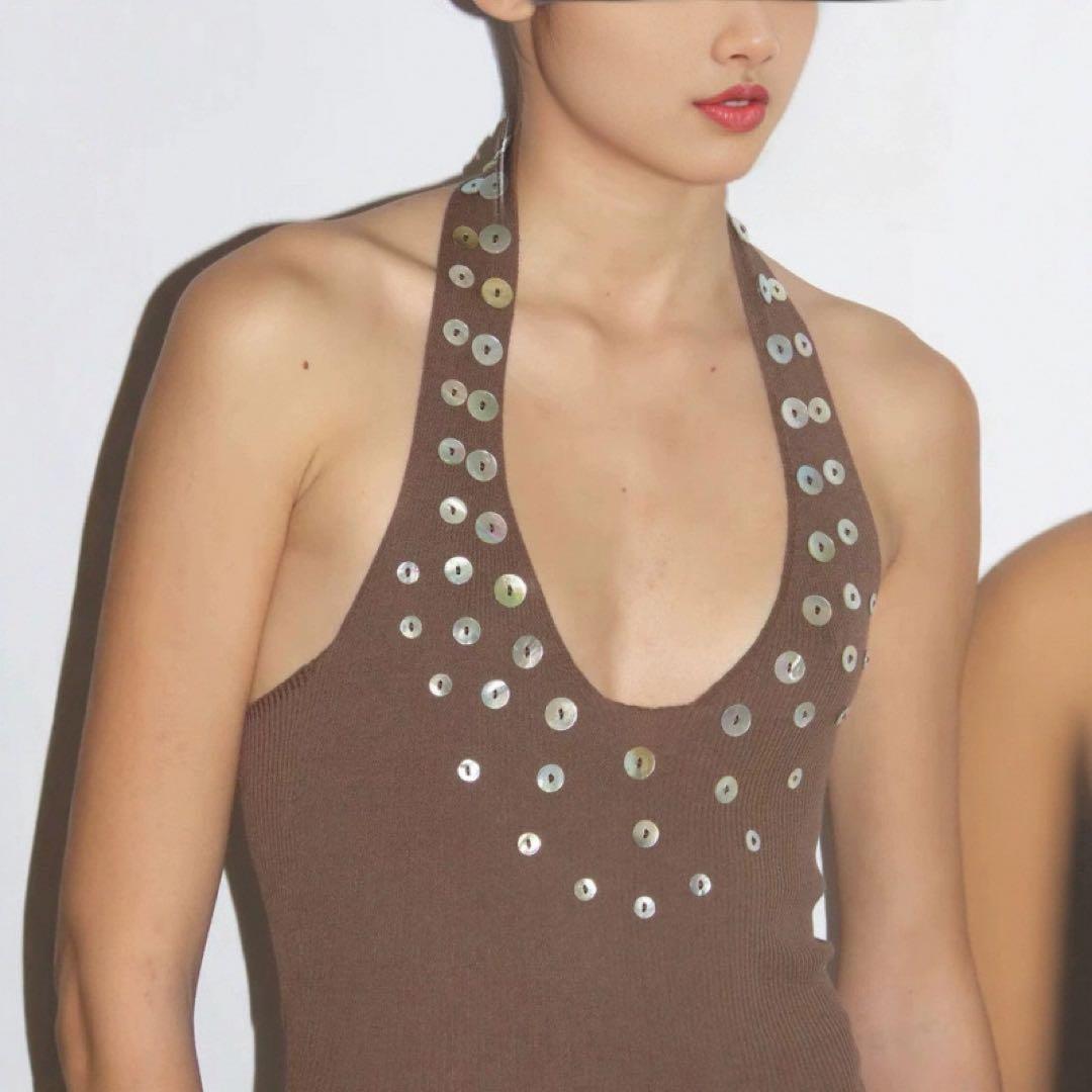 paloma wool ブラウン ホルターネック タンクトップ 公式 ストア