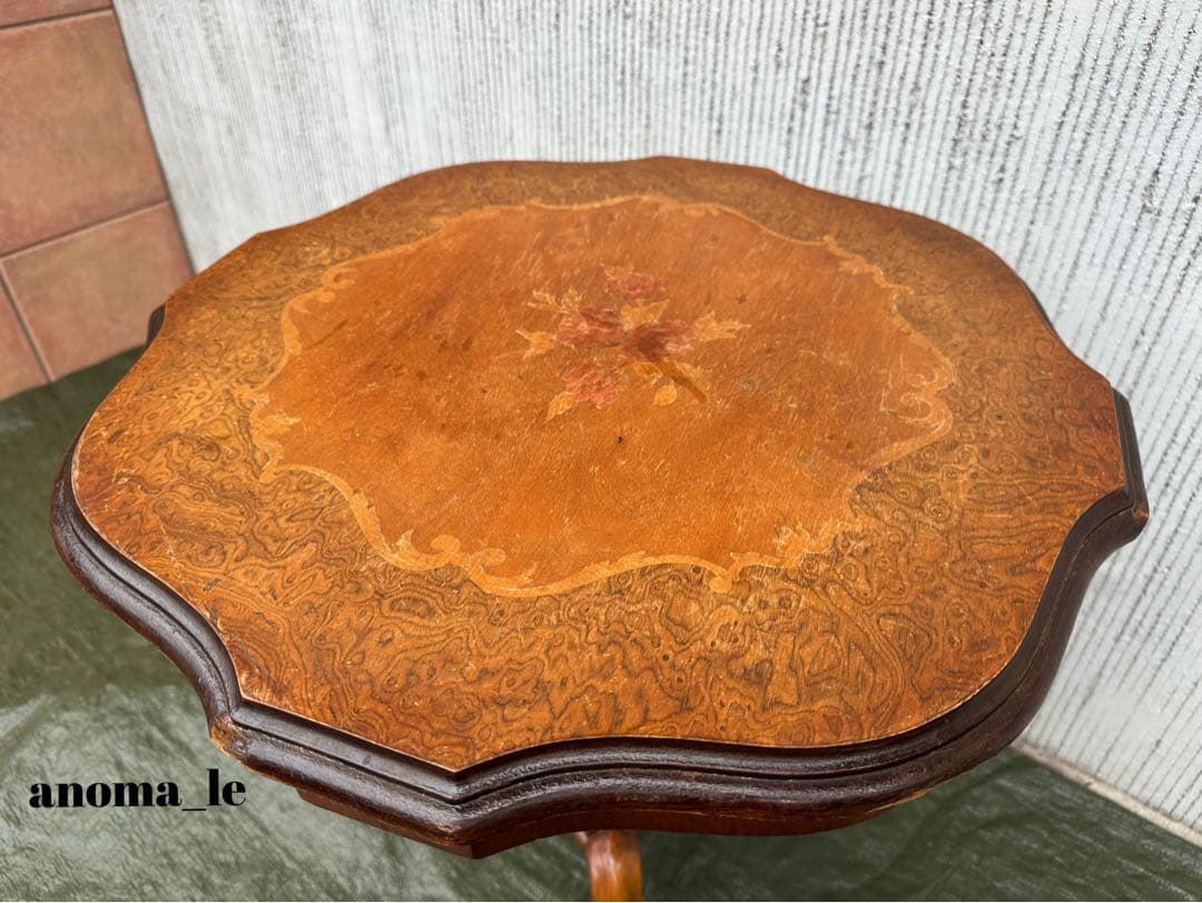 【サイドテーブル】イタリア　象嵌　エイジング　アンティークヴィンテージ◎