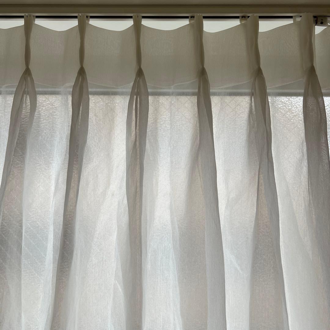 最終価格]FISBAスイス製高級生地オーダーメイドレースカーテン両開き