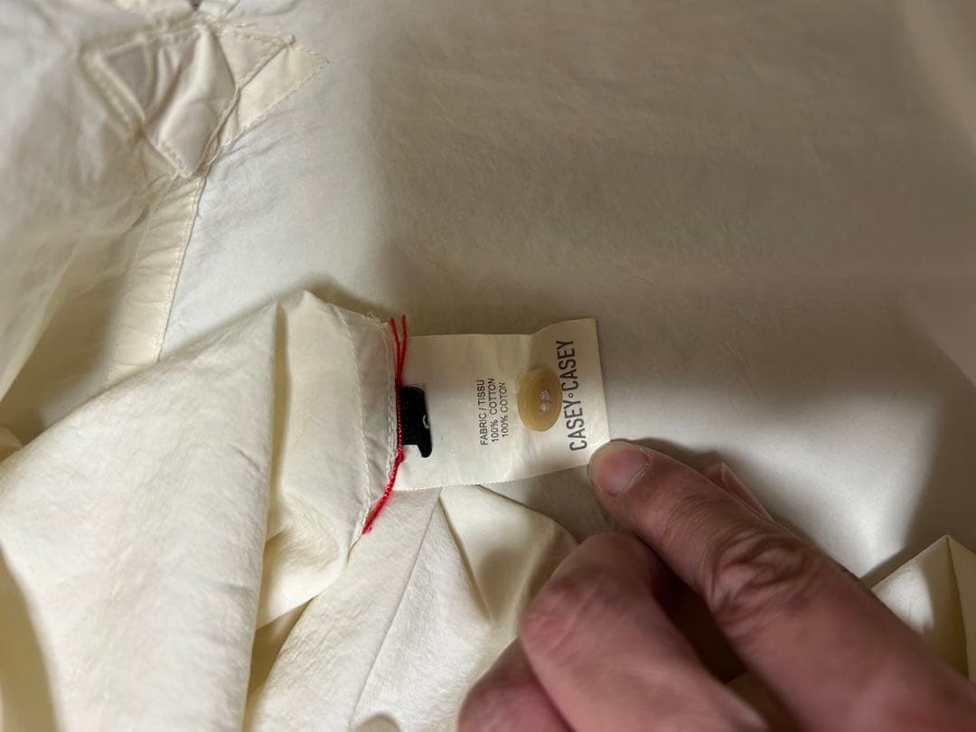 CASEY CASEY ケーシーケーシー ペーパーコットン シャツ アイボリー