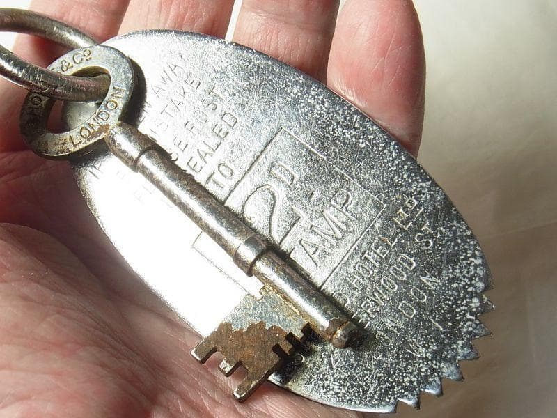 イギリス ロンドン ヴィンテージ 2D STAMPホテル ルームキー タグ付き