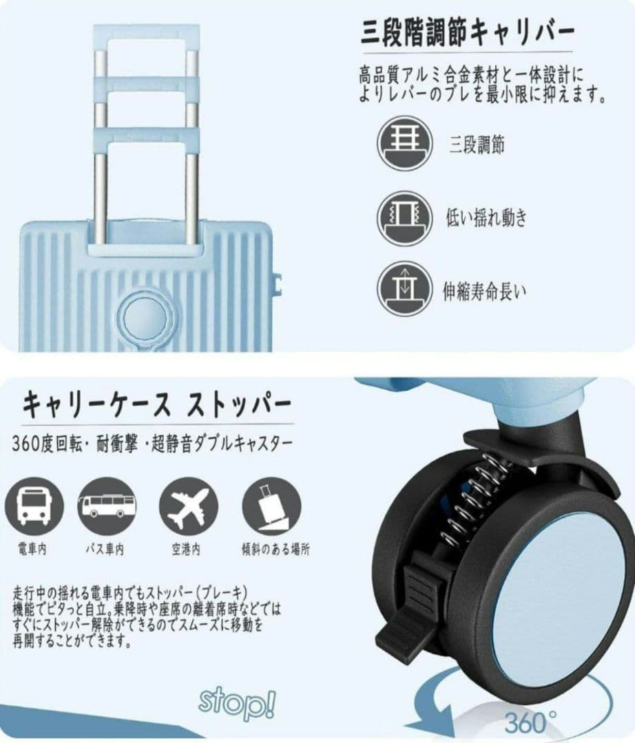 【超値下げ】【定価￥16000円】Ashard キャリーケース ブルー 超軽量