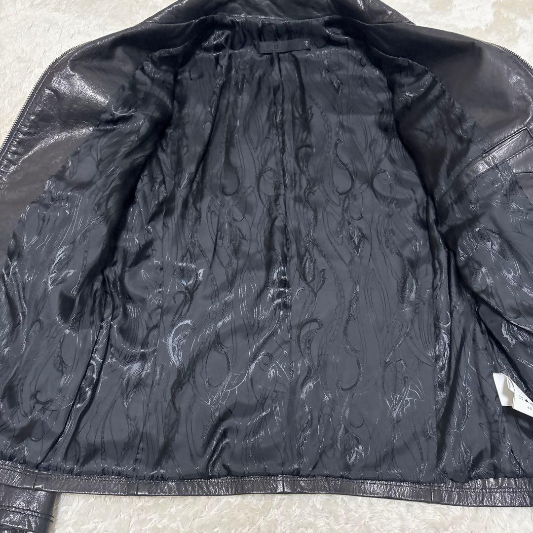 美品 FUGA 光沢 leather jacket 平成 y2k V系 46 L