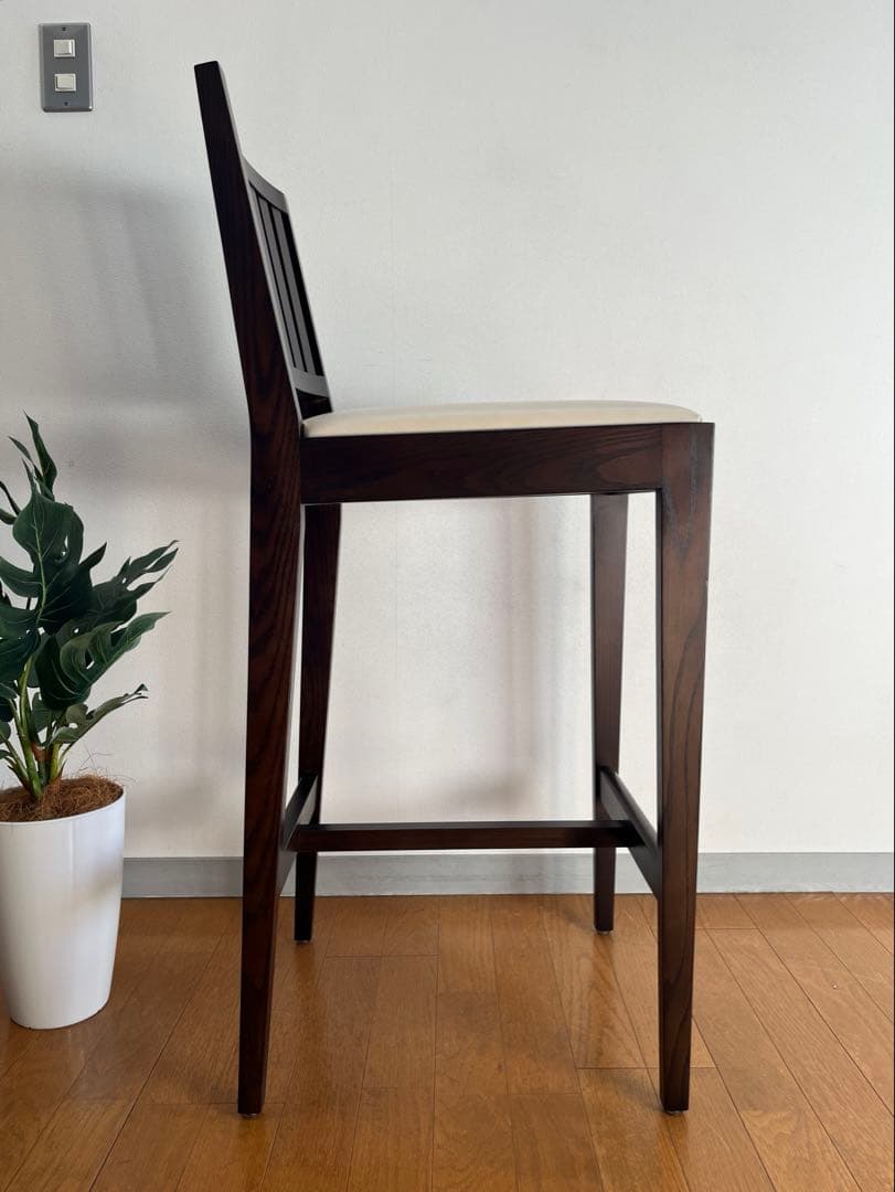 ロックストーン　ハイチェア　③ 岩倉榮利　カウンターチェア　本革　モダン 美品