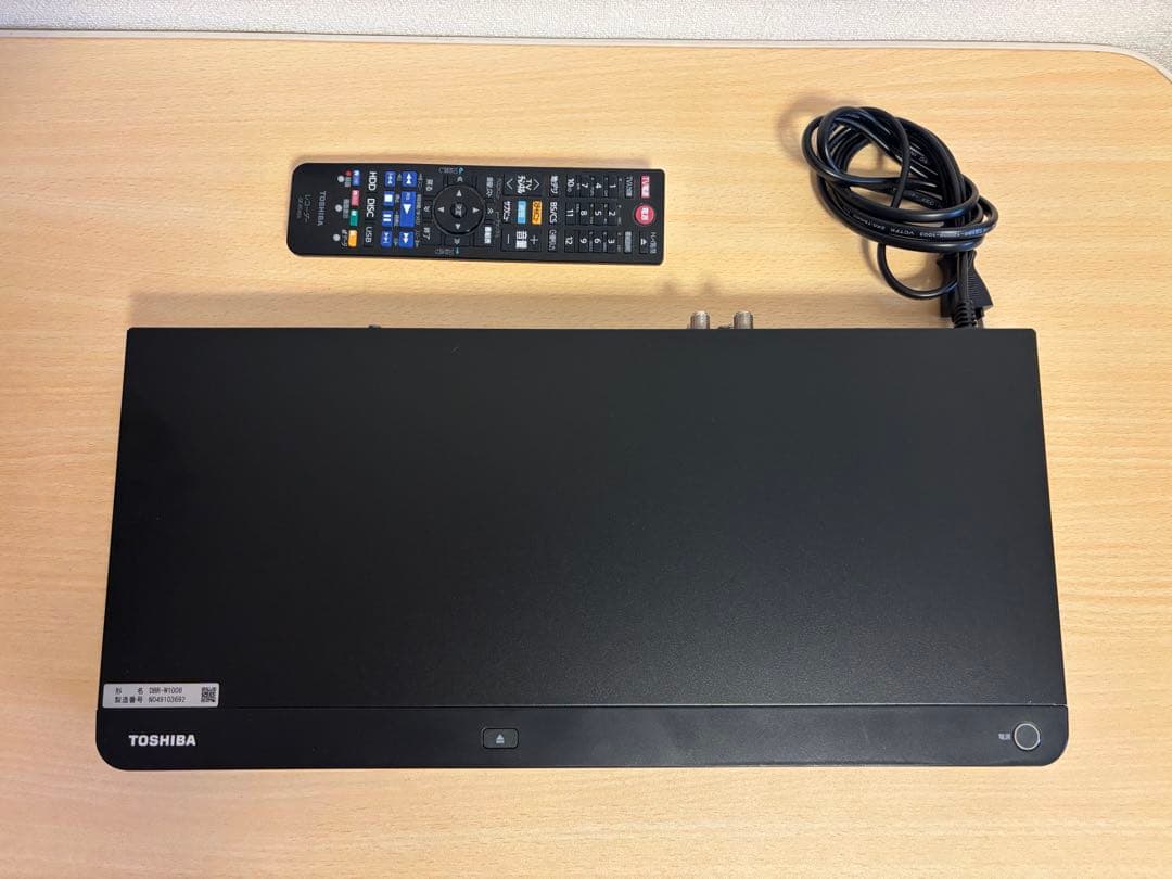TOSHIBA REGZA ブルーレイレコーダー　DBR-W1008