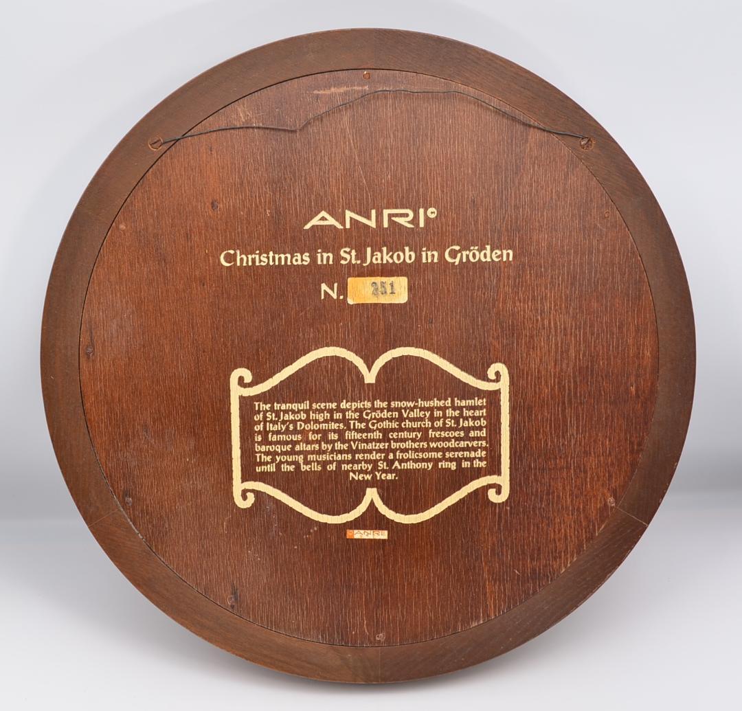クリスマスプレート 2個セット アンリ ANRI 木彫り 壁掛け ご成約済み