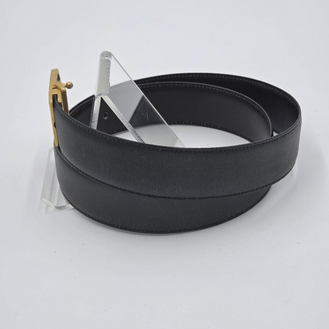 CHANEL シャネル　リバーシブル　ベルト　黒×茶色　レザー　90/36