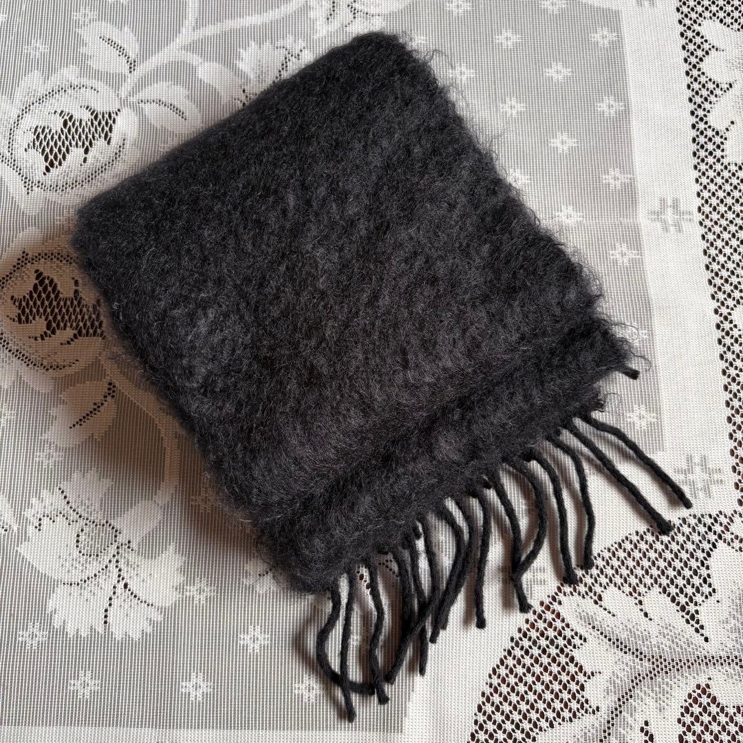 【山田涼介さん着用】LOEWE アナグラムロゴ モヘヤ混ウールマフラー ブラック