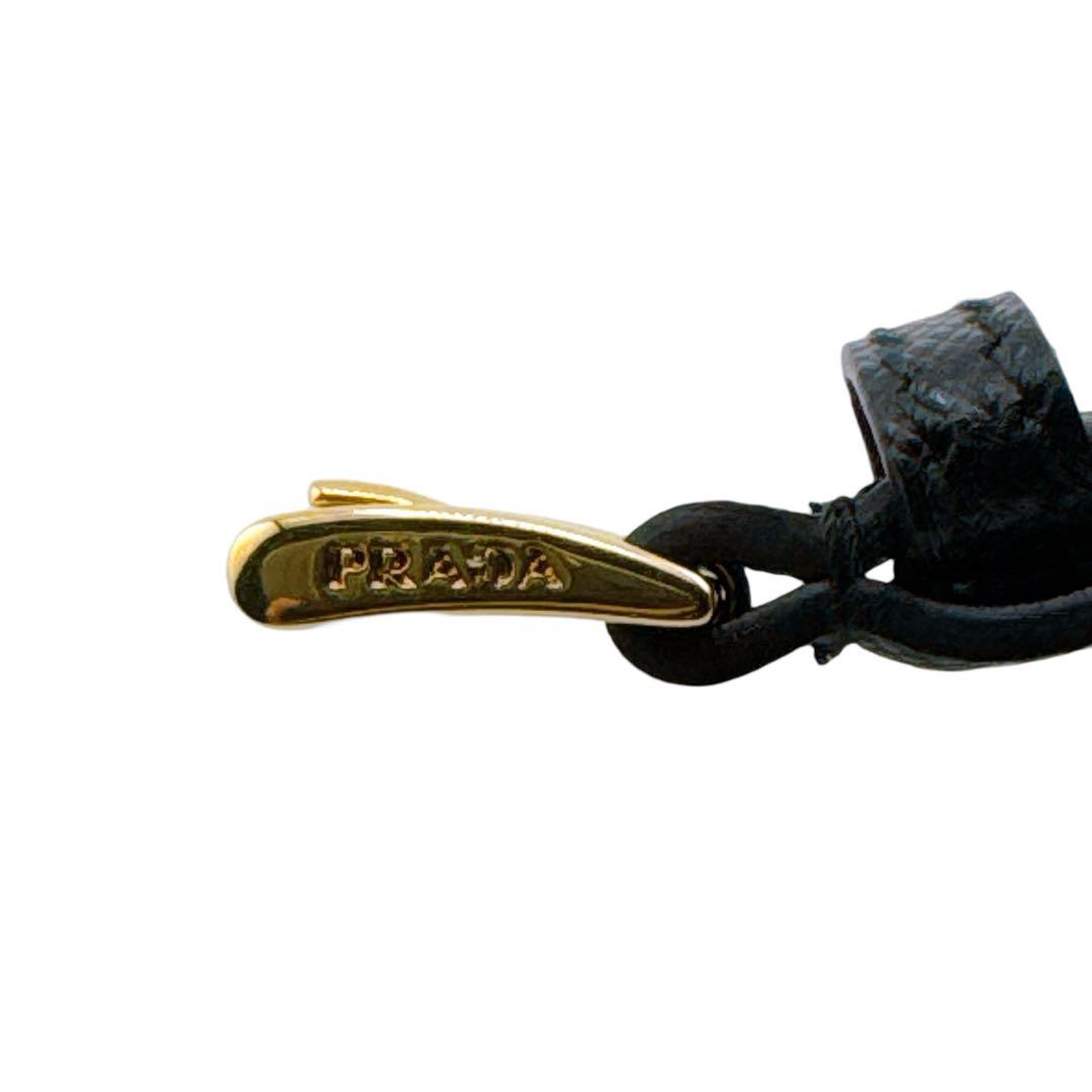 【新品】プラダ サフィアーノ レザー ゴールド金具 ベルト サイズ75 ブラック