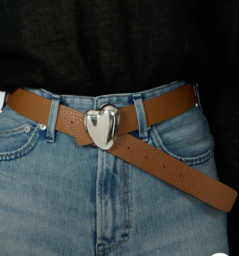 【超美品】A VACATION リバーシブルハートベルト　シルバー