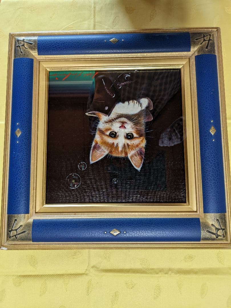 お値下げ。 八代亜紀 、真作油彩画。 ブーツの中で。３Ｓサイズ。