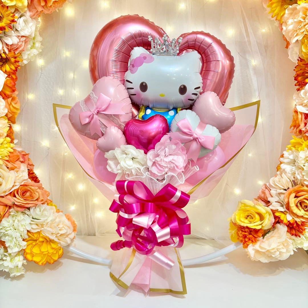 キティ　バルーン　ブーケ　卒業ブーケ