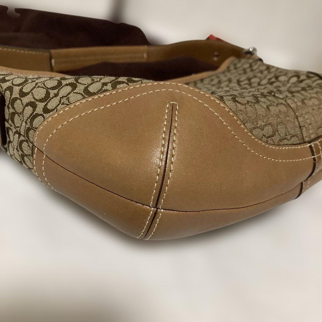 美品】COACHミニシグネチャーホーボーワンショルダーバッグSOHO☆6351