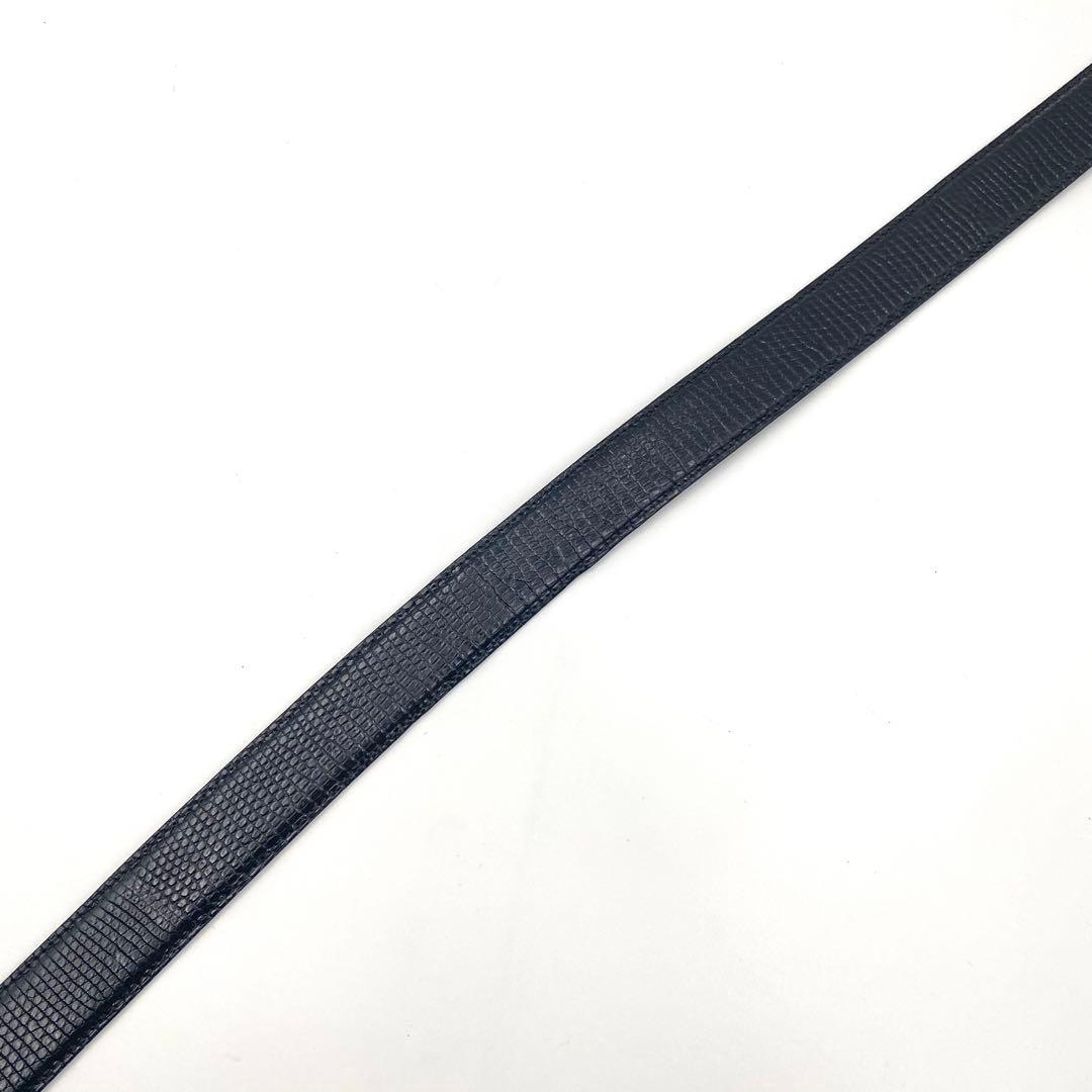 Cartier カルティエ サントス リザード 型押し レザー ベルト ブラック