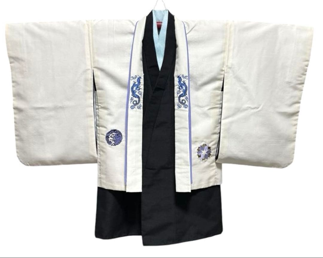 式部浪漫　七五三　3歳向け　着物、袴セット　紐下50cm　龍の刺繍デザイン