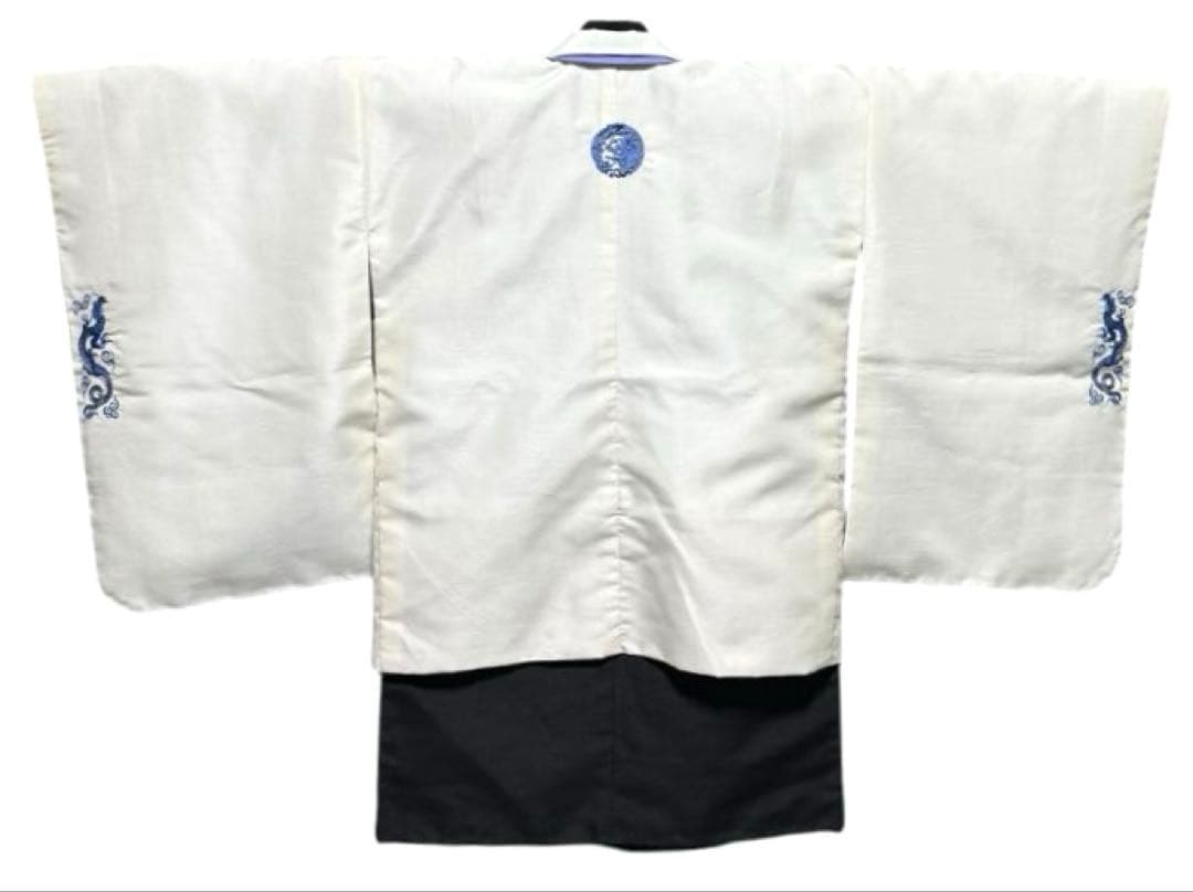 式部浪漫　七五三　3歳向け　着物、袴セット　紐下50cm　龍の刺繍デザイン