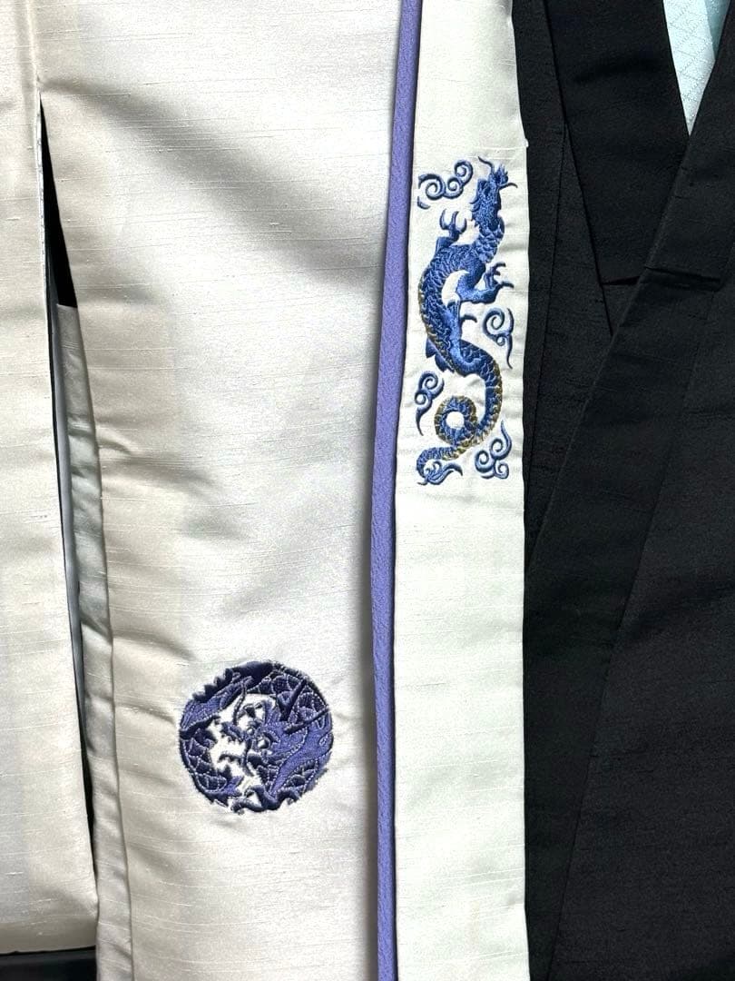 式部浪漫　七五三　3歳向け　着物、袴セット　紐下50cm　龍の刺繍デザイン