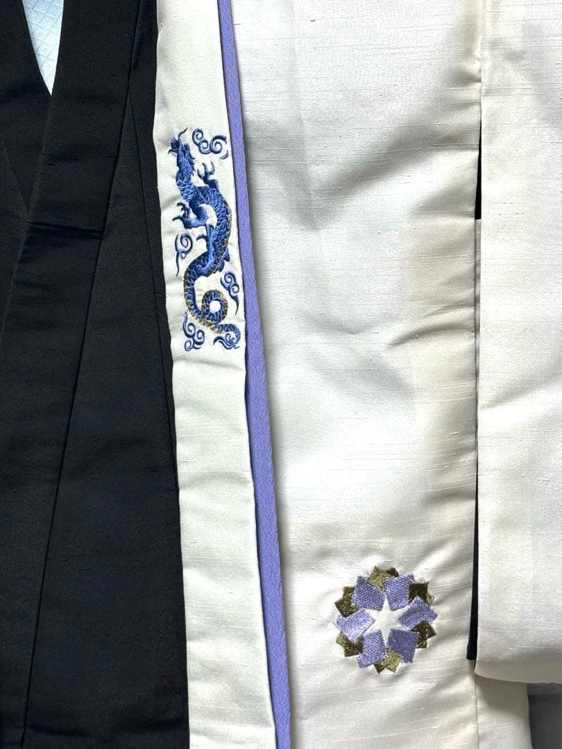 式部浪漫　七五三　3歳向け　着物、袴セット　紐下50cm　龍の刺繍デザイン