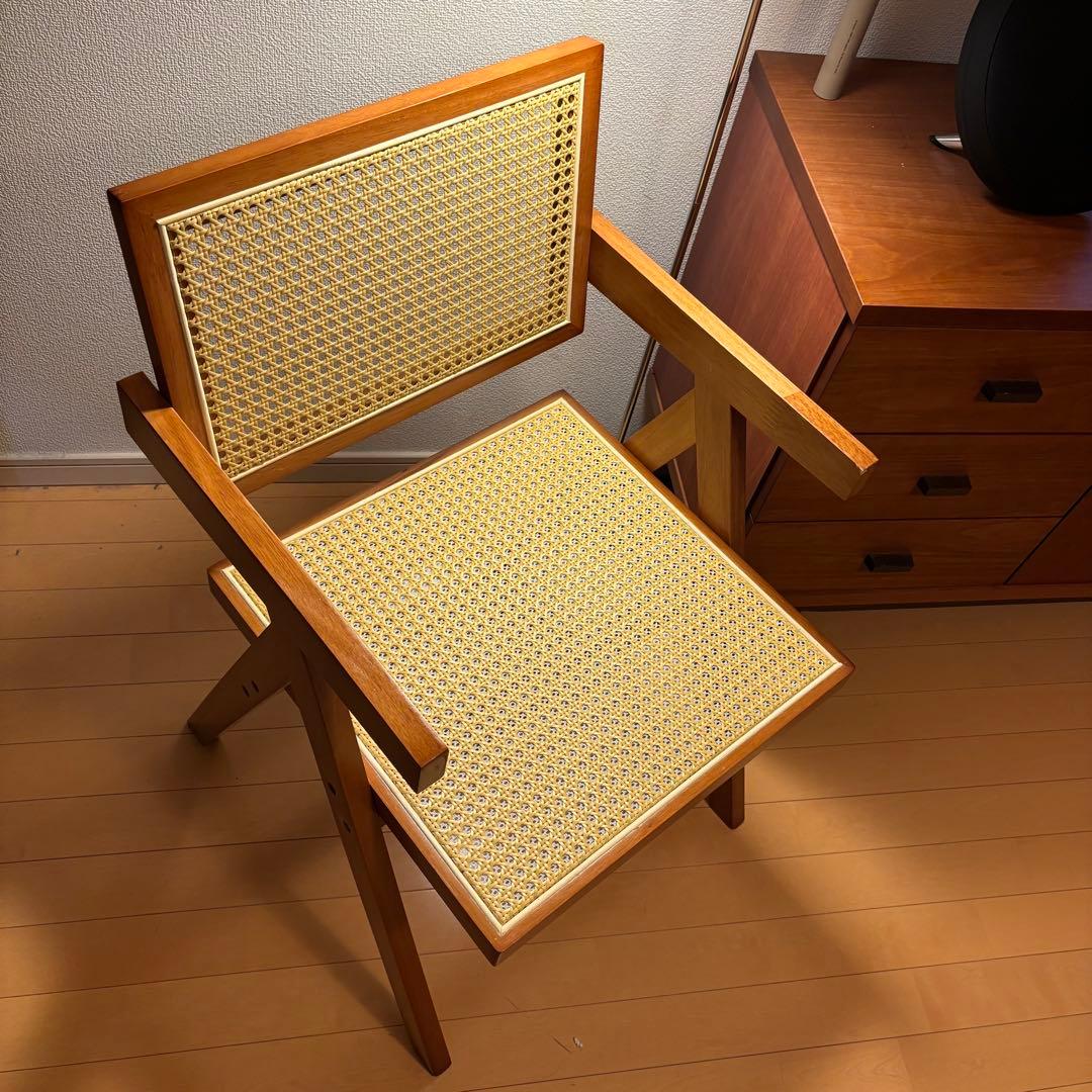 イス ピエールジャンヌレ リプロダクト品 ダイニングチェア ラタン チェア