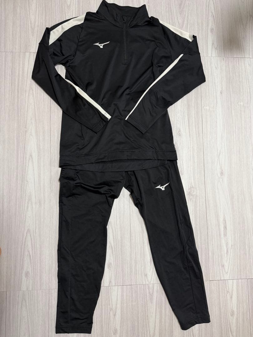 Mizuno ハーフジップジャージ上下セット Mブラック - ウェア超 安い