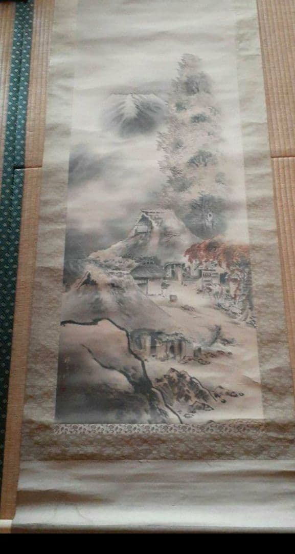 掛け軸/秋風景？/富士？