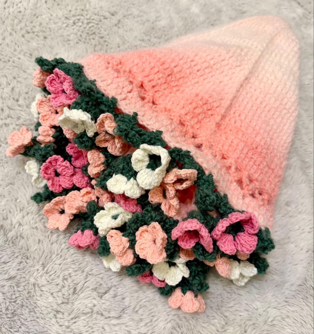 花束ブランケット 90-100㎝ ピンクグラデーション ブーケブランケット