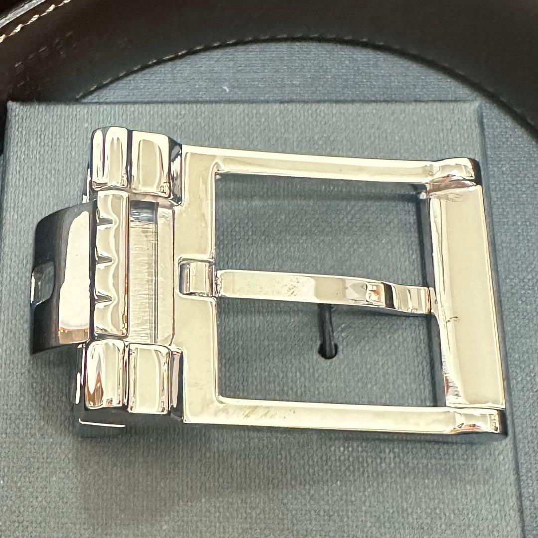 箱付未使用✨ブルガリ ベルト 本革 シルバー金具 メンズ 紳士 ビジネス 付属品