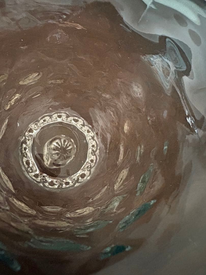 花瓶　花器　小物入れ　ウランガラス　明治大正期　当時物　和ガラス　ゆらゆら