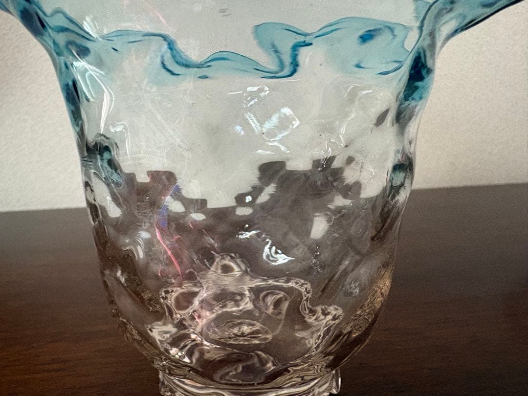 花瓶　花器　小物入れ　ウランガラス　明治大正期　当時物　和ガラス　ゆらゆら