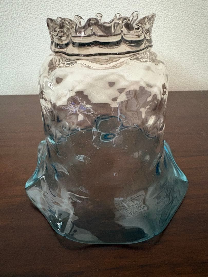 花瓶　花器　小物入れ　ウランガラス　明治大正期　当時物　和ガラス　ゆらゆら