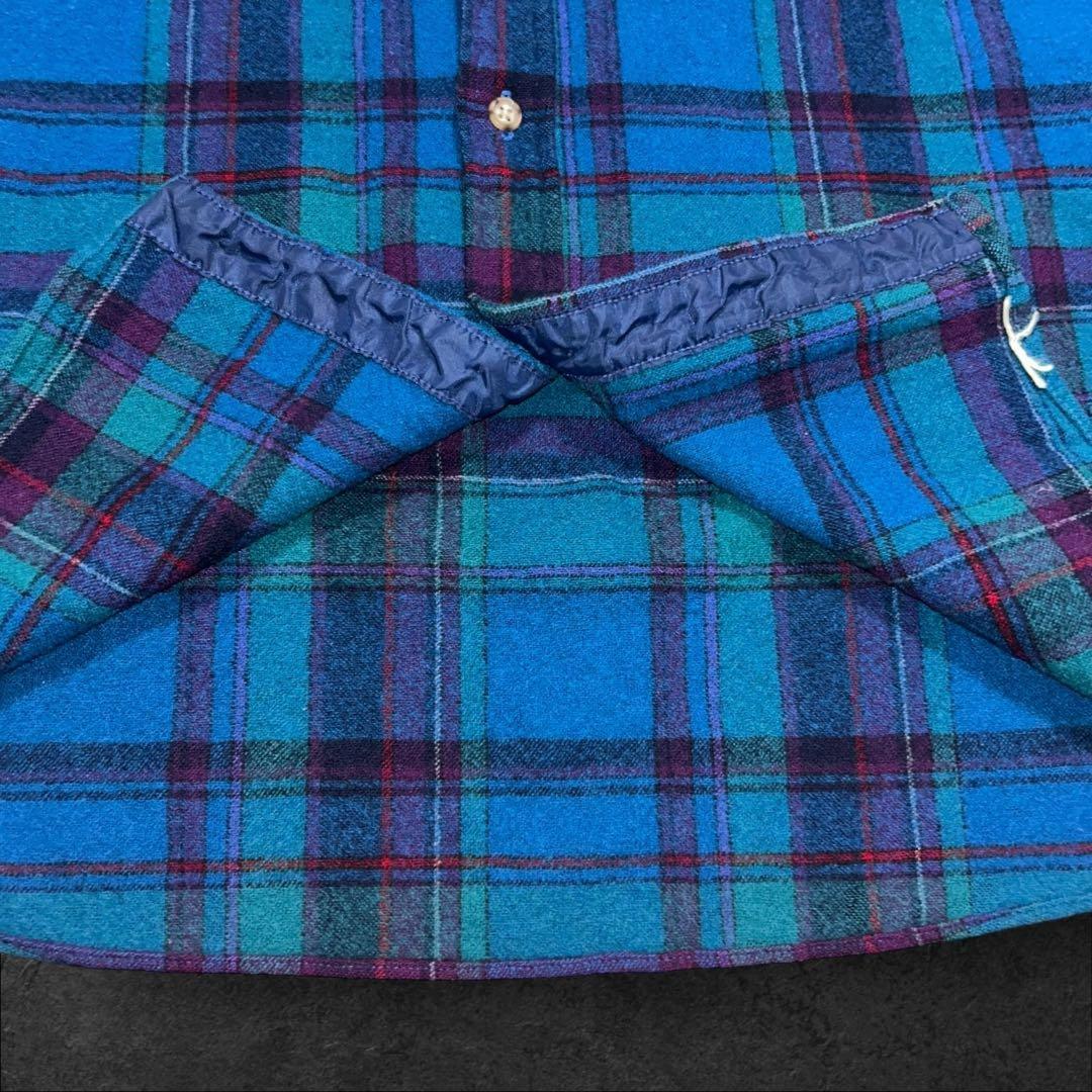 90sUSA製PENDLETON ウールシャツ ネルシャツ チェック ネイティブ