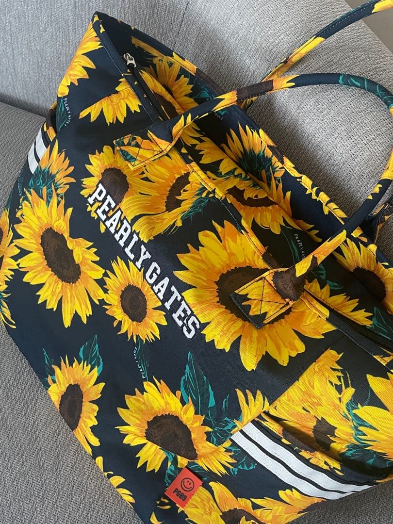 極美品【パーリーゲイツPEARLY GATES】ひまわり ロッカーバッグnavy