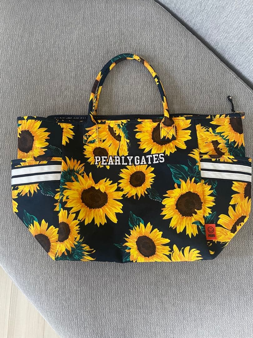 極美品【パーリーゲイツPEARLY GATES】ひまわり ロッカーバッグnavy