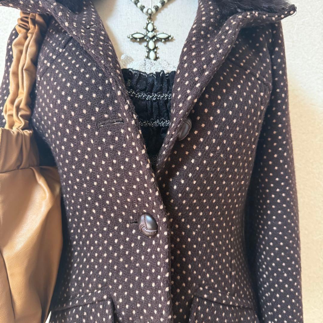 ॰˳ཻ̊✩ギャル 姫ギャル 平成ギャル コート 森ガール 水玉 ドット コート