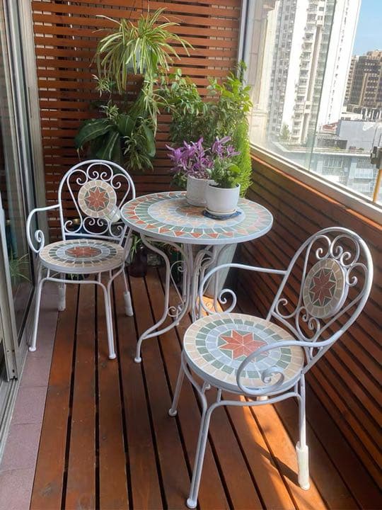 お家でもお庭でも♪向日葵のようなテーブルガーデンチェア椅子２つの３点セット