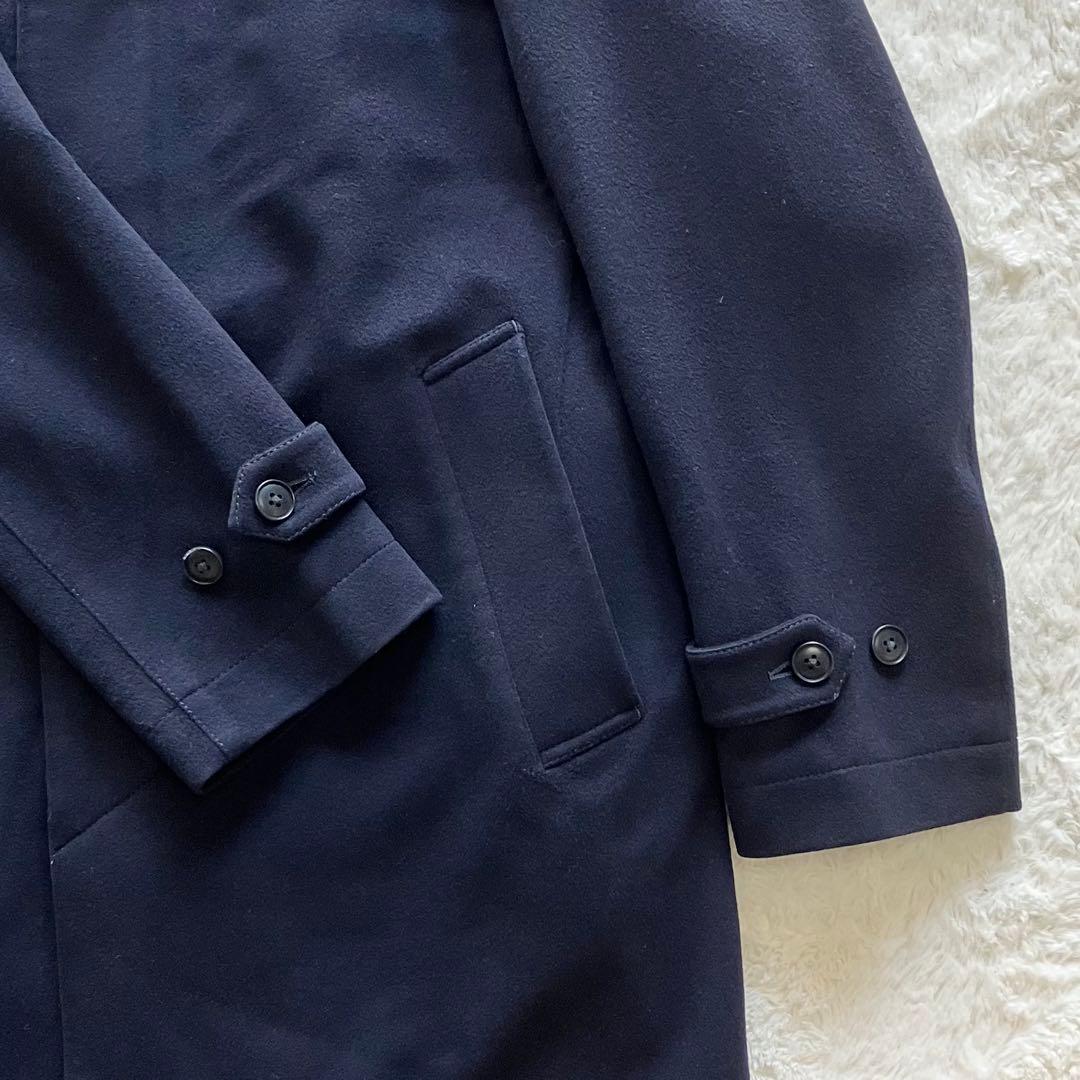 シップス ロロピアーナ ウール ステンカラー ベルテッドコート ネイビー S